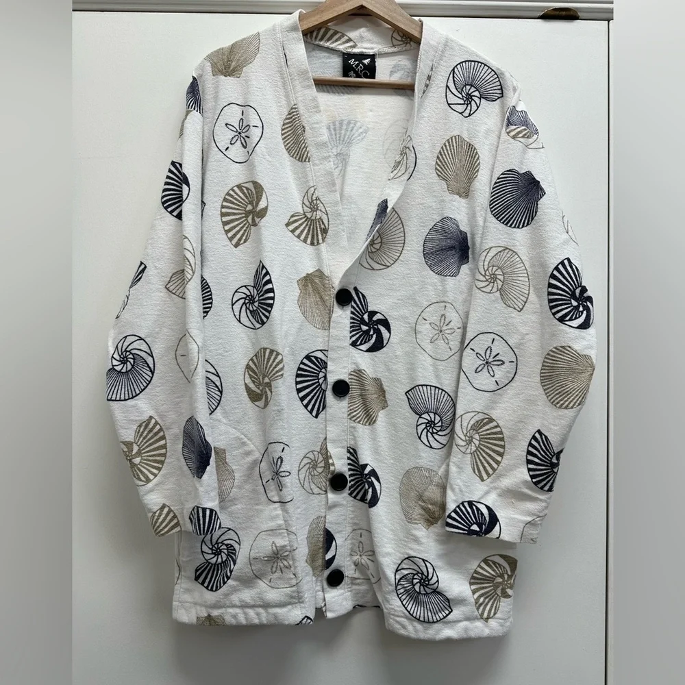 Michigan Rag Company shell pattern light knit jacket size large - Picture 1 of 5